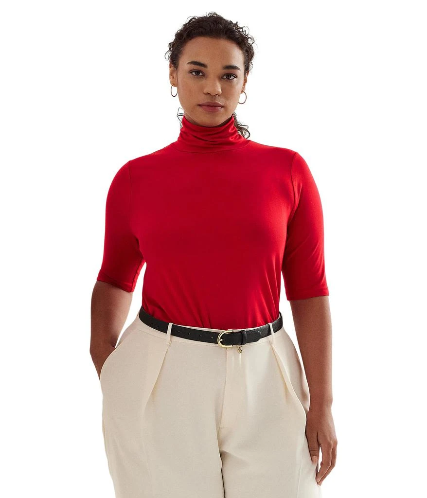 商品Ralph Lauren|Plus-Size Stretch Jersey Turtleneck,价格¥327,第1张图片