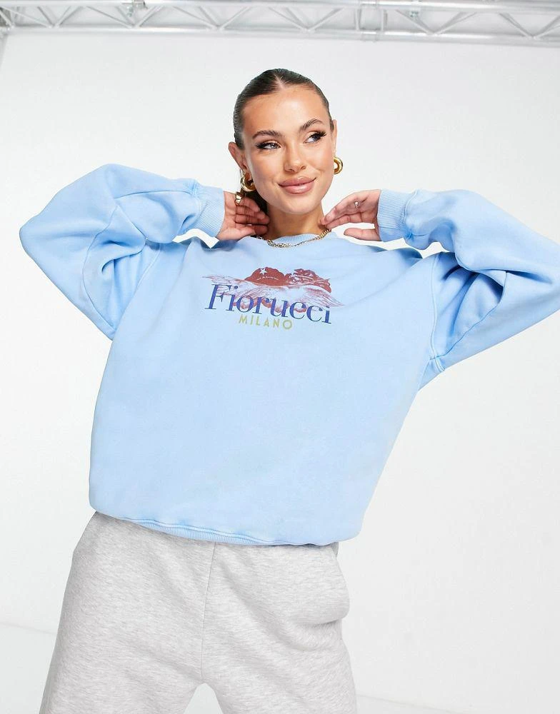 商品Fiorucci|Fiorucci milano angels boxy sweatshirt in blue,价格¥703,第1张图片