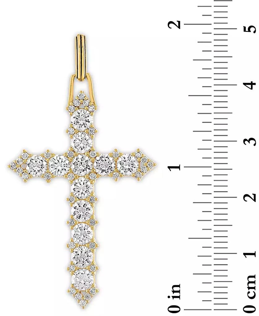 商品Esquire Men's Jewelry|Cubic Zirconia Cross Pendant in 14k Gold-Plated Sterling Silver, Created for Macy's,价格¥1517,第3张图片详细描述