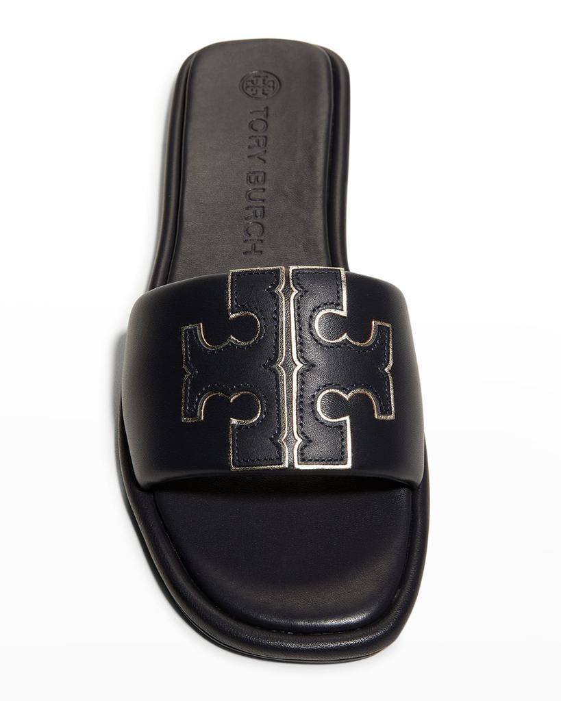商品Tory Burch|Double T Leather Medallion Slide Sandals,价格¥1456,第7张图片详细描述