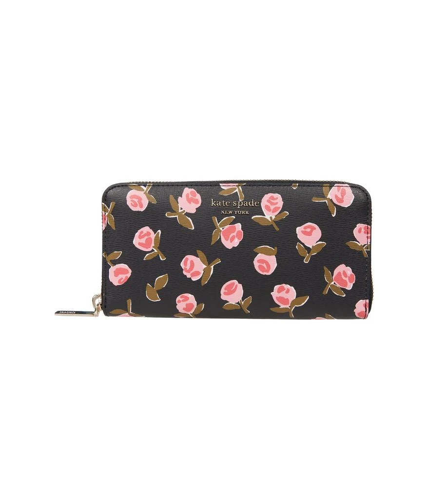 商品Kate Spade|Spencer Ditsy Rose Printed PVC Zip Around Continental Wallet,价格¥747,第1张图片