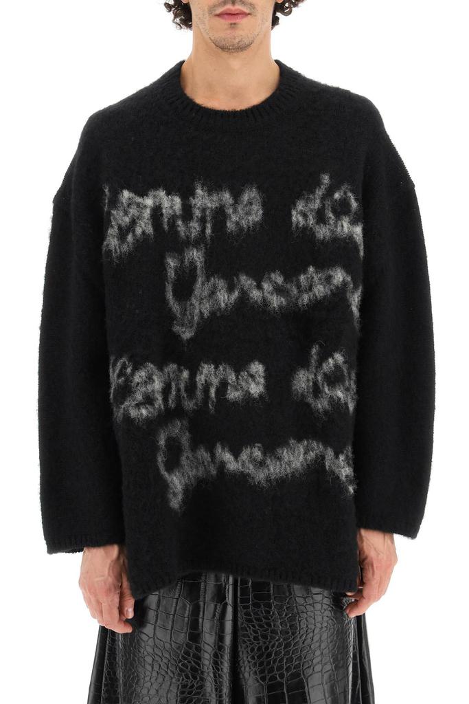 Comme des garcons homme plus oversized carded wool sweater with jacquard lettering商品第2张图片规格展示