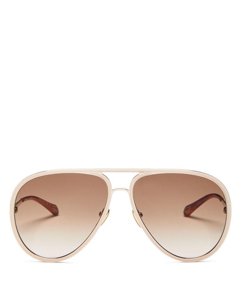 商品Chloé|Women's Brow Bar Aviator Sunglasses, 63mm,价格¥3341,第1张图片