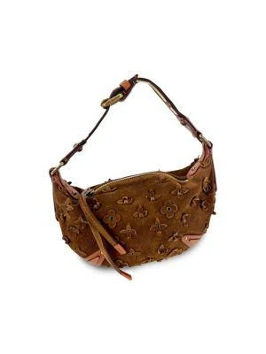 商品[二手商品] Louis Vuitton|Louis Vuitton Hand Bag Brown Suede Mahina Fleurs Onatah Pm Cacao Hobo Bag Preowned,价格¥10458,第1张图片