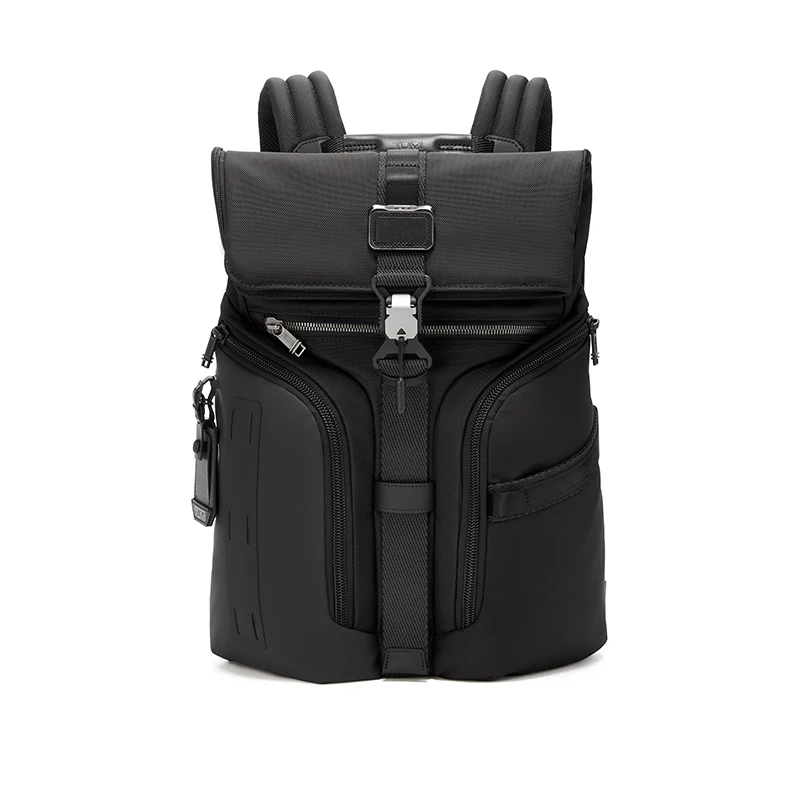 商品Tumi|TUMI途明 ALPHA BRAVO系列 男女同款黑色尼龙翻盖背包,价格¥2721,第1张图片