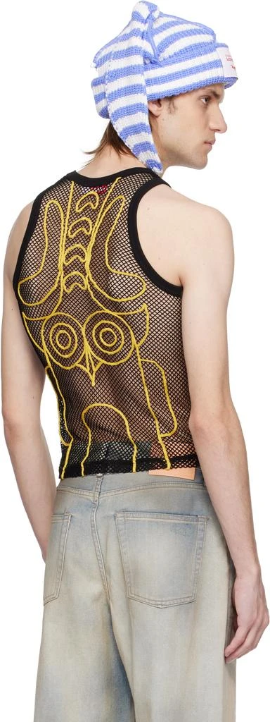 商品Charles Jeffrey Loverboy|SSENSE Exclusive Black & Yellow Graphic Net Tank Top,价格¥590,第3张图片详细描述