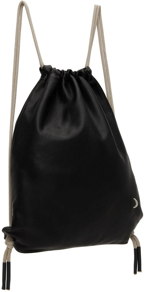 商品Rick Owens|Black Leather Drawstring Backpack,价格¥3497,第2张图片详细描述