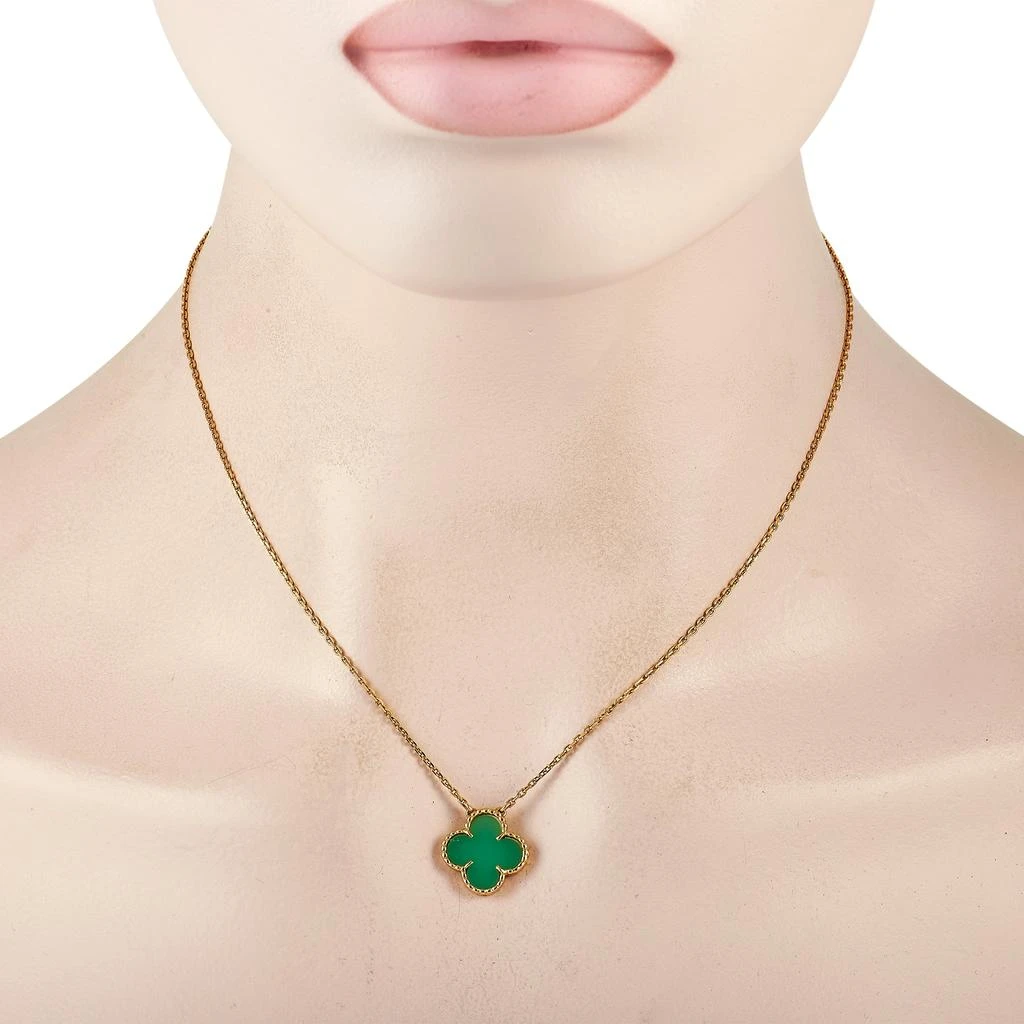 商品[二手商品] Van Cleef & Arpels|Van Cleef & Arpels Alhambra 18K Yellow Gold Diamond Chalcedony Necklace,价格¥35437,第2张图片详细描述