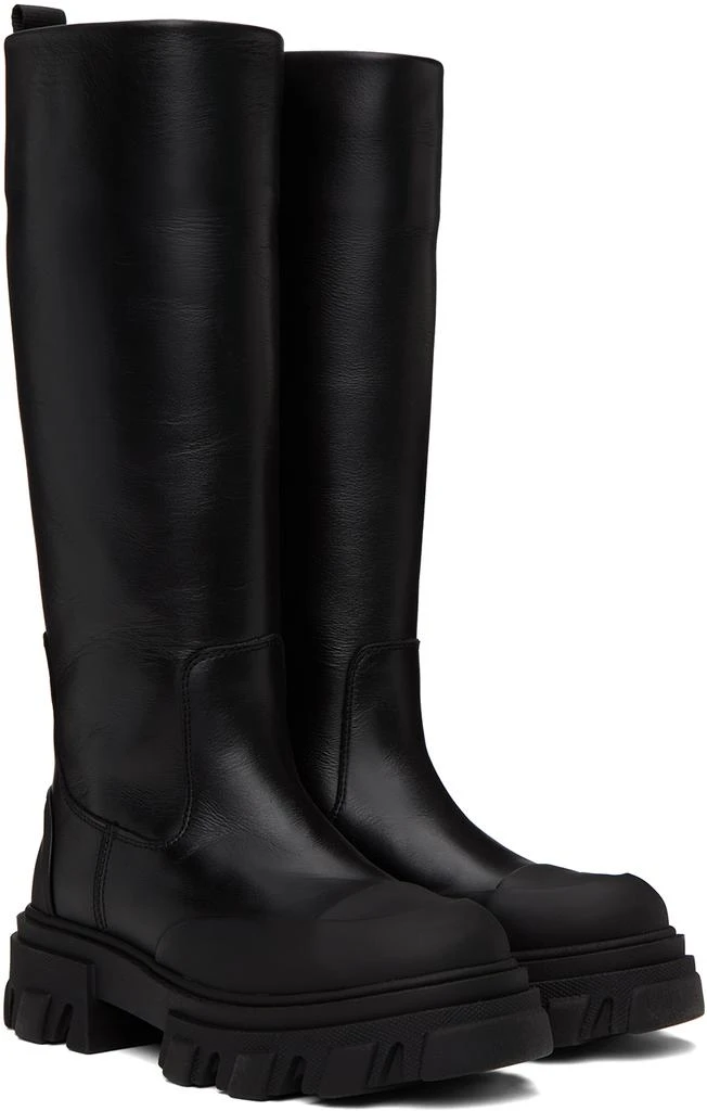 商品Ganni|Black Cleated Tubular Boots,价格¥2530,第4张图片详细描述