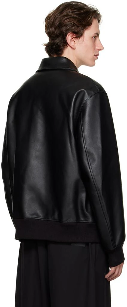 商品Y-3|Black Collared Faux-Leather Bomber Jacket,价格¥3771,第3张图片详细描述