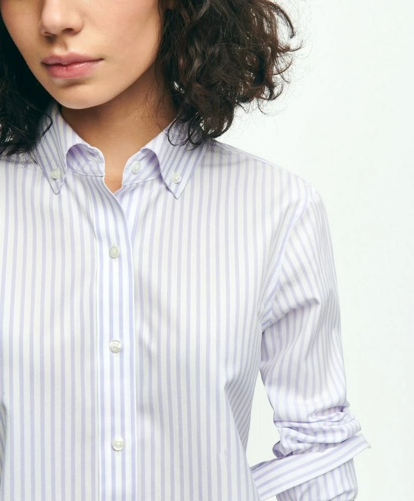 商品Brooks Brothers|Classic Fit Stretch Supima® Cotton Non-Iron Bengal Stripe Dress Shirt,价�格¥447,第4张图片详细描述