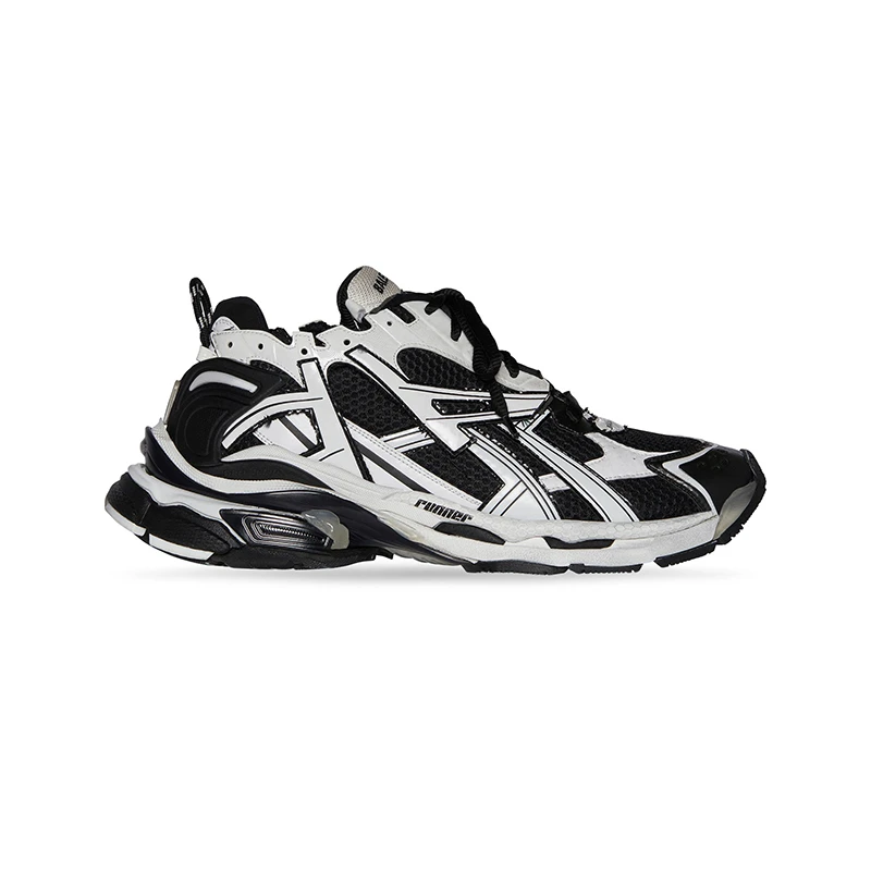 商品Balenciaga|巴黎世家 Runner系男灰黑色聚氨酯访旧运动鞋,价格¥7764,第1张图片
