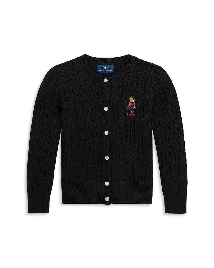 商品Ralph Lauren|Girls' Polo Bear Cable Cotton Cardigan - Little Kid, Big Kid,价格¥249,第1张图片