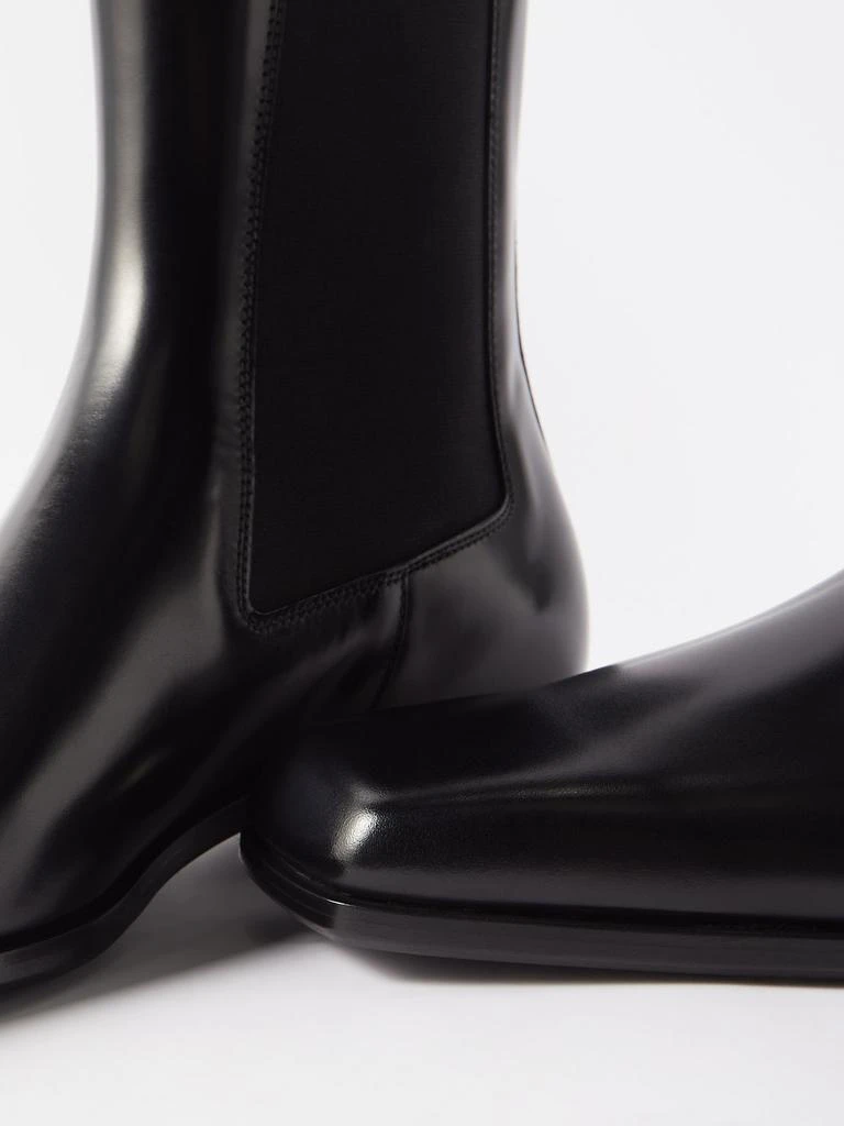 Square-toe patent-leather Chelsea boots 商品