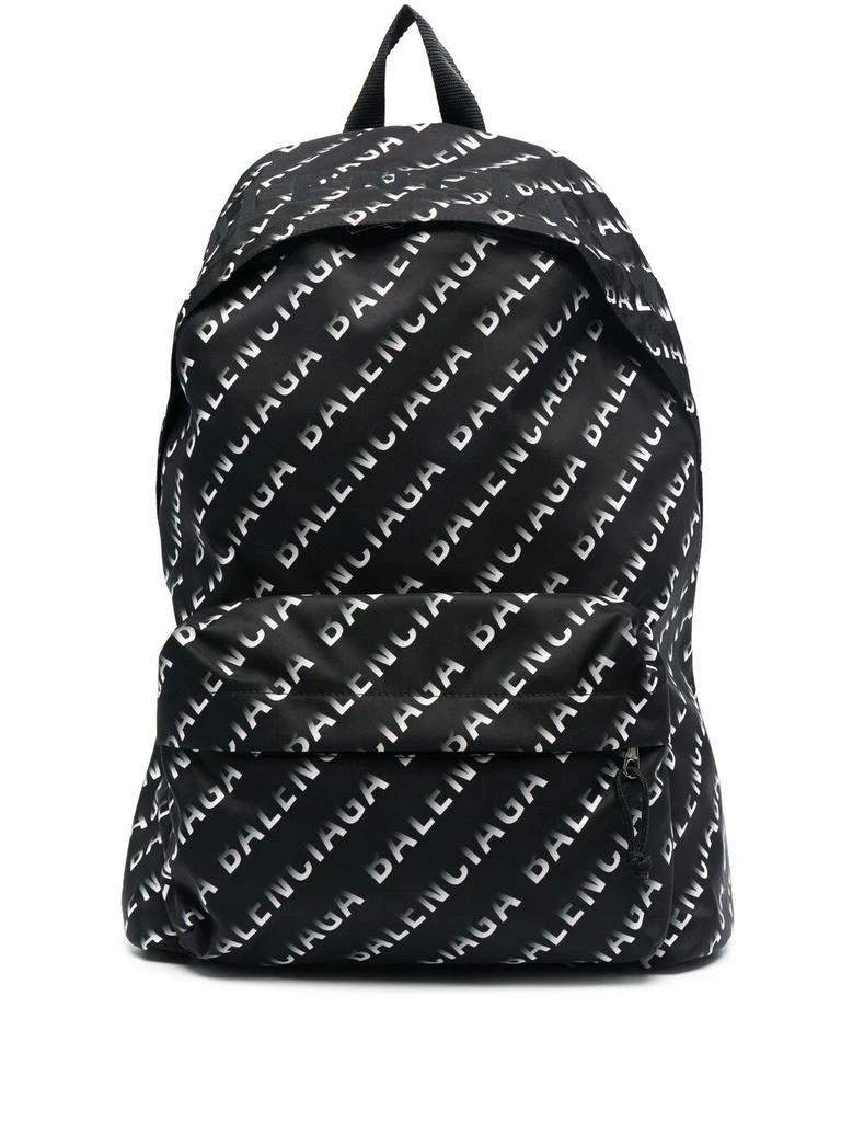 商品Balenciaga|BALENCIAGA Wheel Logo Print Backpack Black,价格¥6095,第1张图片