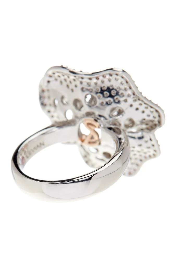商品Suzy Levian|Sterling Silver Pavé Cubic Zirconia Flower Ring,价格¥1081,第2张图片详细描述