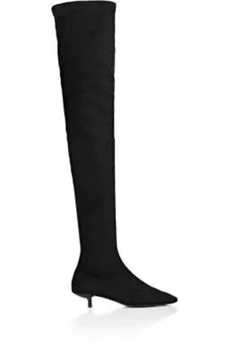 商品Stella McCartney|Sculpted-Heel Faux-Suede Over-The-Knee Boots,价格¥6955,第1张图片