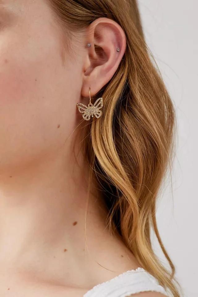 商品Urban Outfitters|Sandra Rhinestone Butterfly Earring,价格¥38,第2张图片详细描述