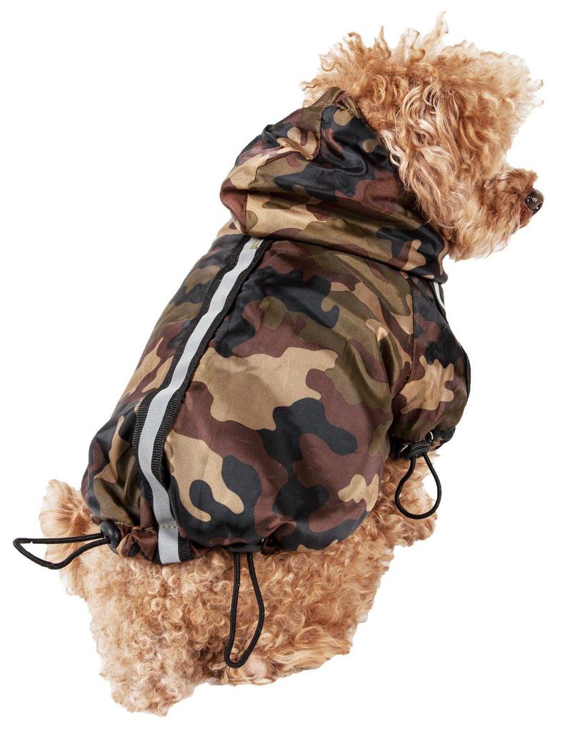Pet Life  'Reflecta-Sport' Multi-Adjustable Reflective Weather-Proof Dog Raincoat w/ Removable Hood商品第1张图片规格展示