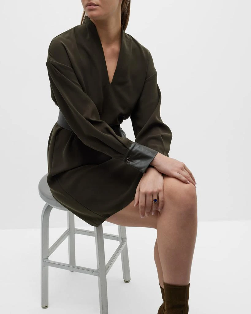 Long-Sleeve Slit-Neck Mini Dress 商品