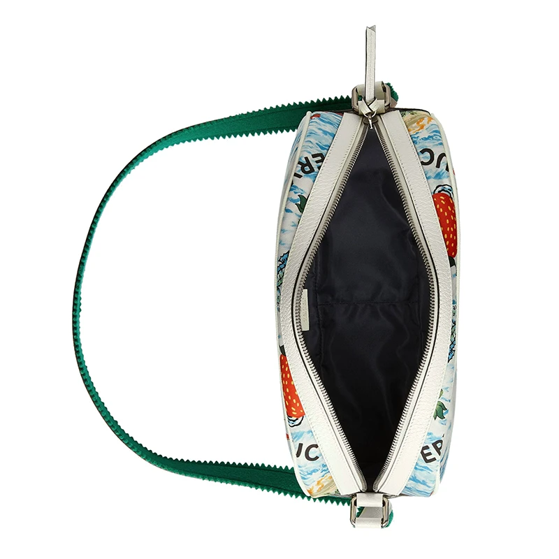 GUCCI/古驰 儿童款浅蓝色和红色尼龙草莓印花白色皮革饰边单肩斜跨背包682668UQ9EN4364 商品