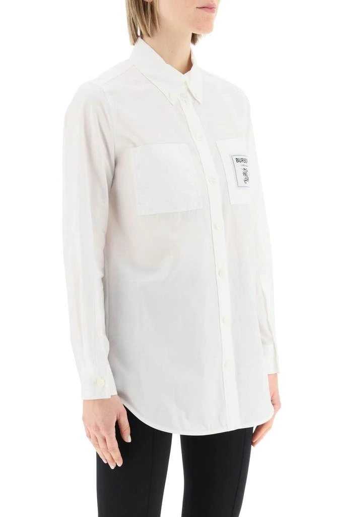 商品Burberry|Burberry Logo Patch Long-Sleeved Shirt,价格¥3398,第2张图片详细描述