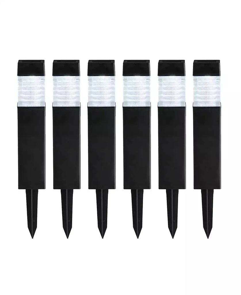 商品Glitzhome|15.25" H Set of 6 Solar Powered Transparent Texture Lens Pathway Stake Light,价格¥564,第1张图片