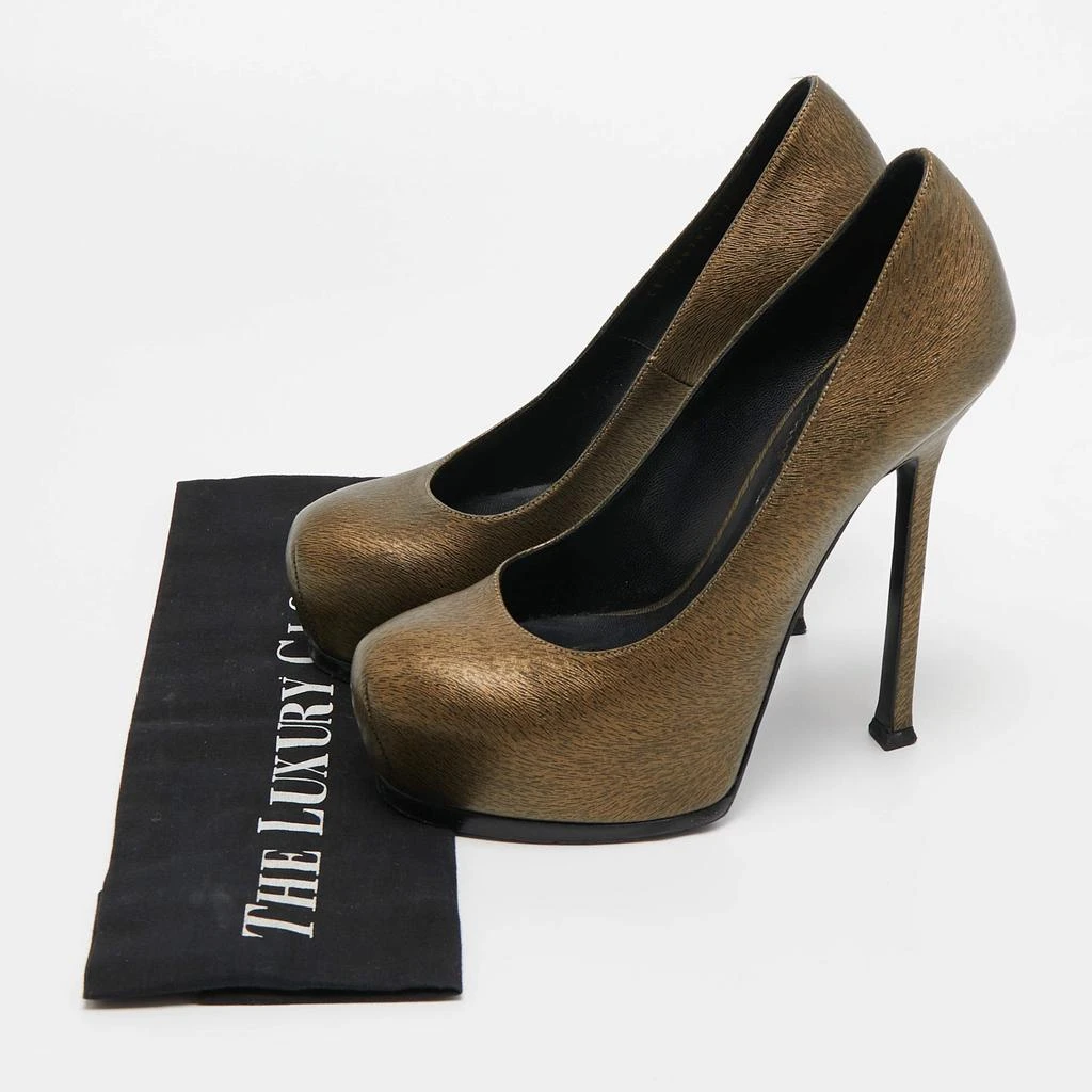 Saint Laurent Two Tone Textured Leather Tribtoo Pumps Size 37 商品