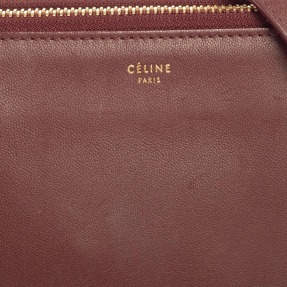 商品[二手商品] Celine|Céline Burgundy Leather Small Trio Zip Crossbody Bag,价格¥2975,第5张图片详细描述