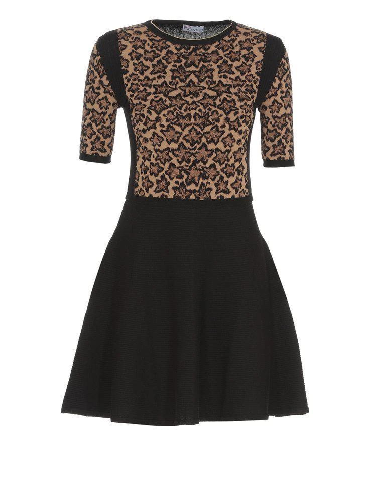 商品RED Valentino|REDValentino Leopard Pattern Panelled Mini Dress,价格¥2444,第1张图片