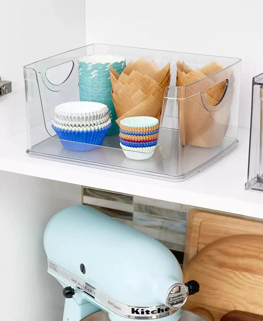 商品iDesign|Plastic Cabinet and Pantry Storage Bin with Integrated Handles-10 x 8 x 3, Clear Bin,价格¥165,第3张图片详细描述