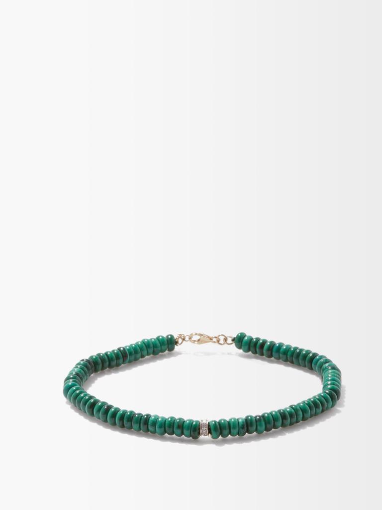 商品MATEO|Diamond, malachite & 14kt gold bracelet,价格¥6271,第1张图片