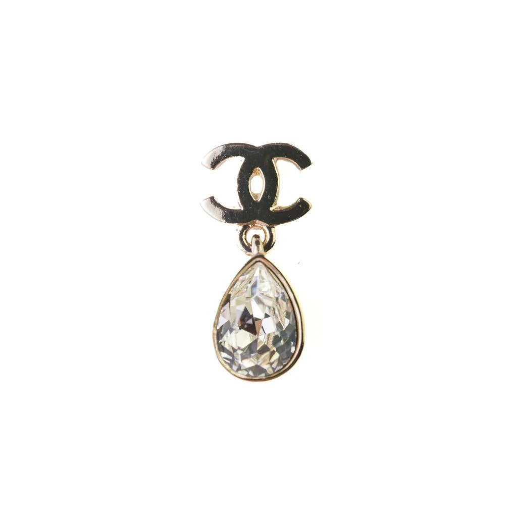 商品Chanel|Chanel CC Crystal Teardrop Earrings Golden,价格¥5403,第1张图片