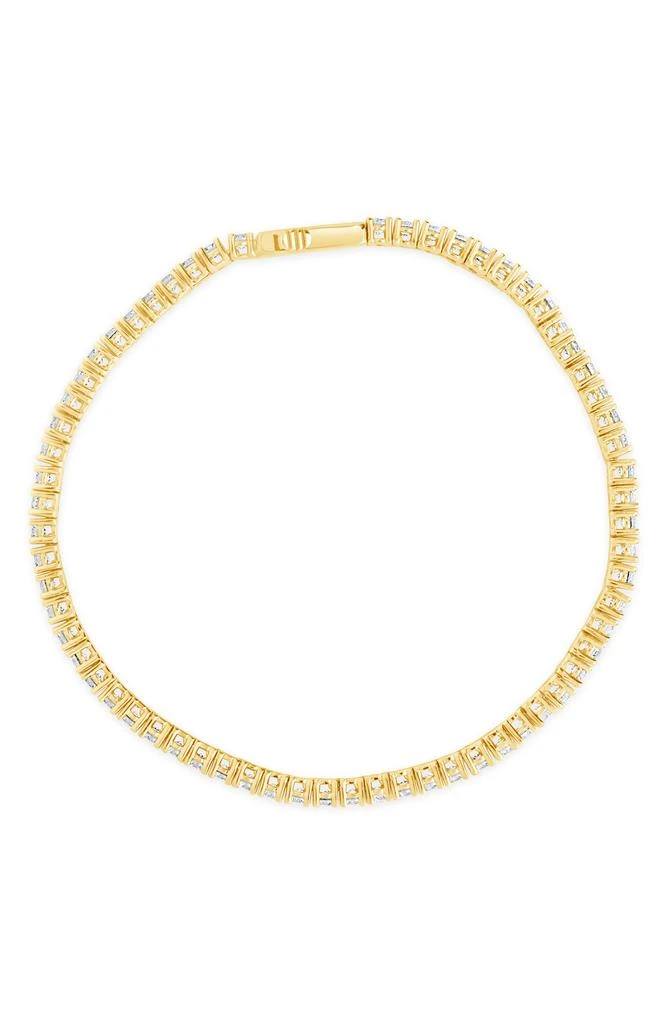 商品Sterling Forever|14K Gold Plated Cubic Zirconia Tennis Bracelet,价格¥300,第3张图片详细描述