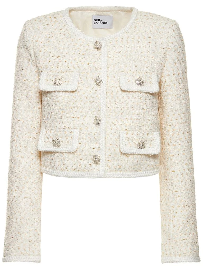 商品Self Portrait|Bouclé Jacket W/ Embellished Buttons,价格¥4821,第1张图片