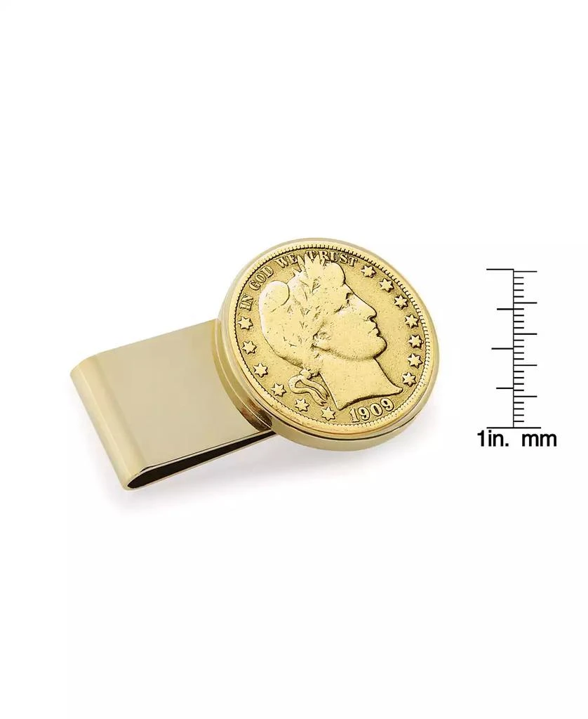 商品American Coin Treasures|Men's Gold-Layered Silver Barber Half Dollar Stainless Steel Coin Money Clip,价格¥673,第2张图片详细描述