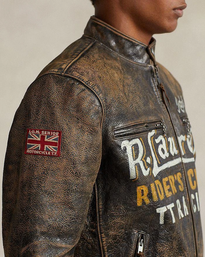 商品Ralph Lauren|Leather Hand Painted Café Racer Jacket,价格¥9543,第5张图片详细描述