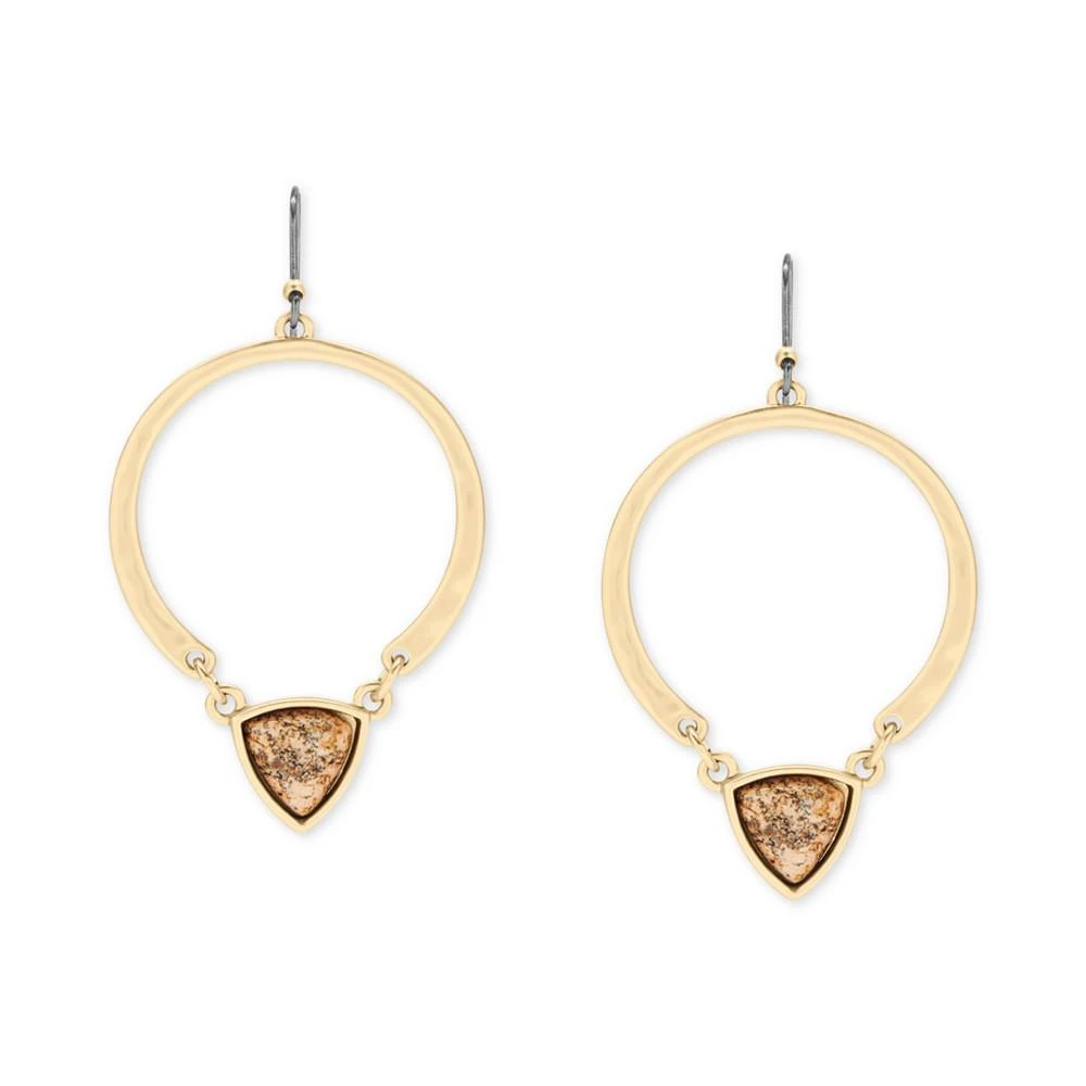 商品Lucky Brand|Gold-Tone Cabochon Gemstone Open Drop Earrings,价格¥152,第3张图片详细描述