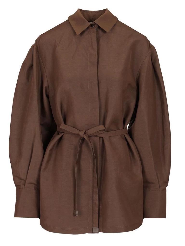 商品Max Mara|Shirt With Belt Shirts Brown,价格¥3188,第1张图片