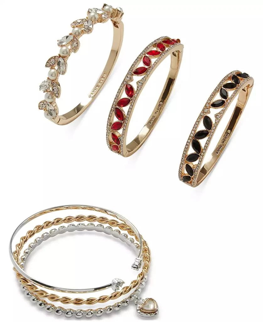 商品Anne Klein|Women's Boxed Silver-Tone Crystal Trio Bangle Bracelet,价格¥157,第3张图片详细描述