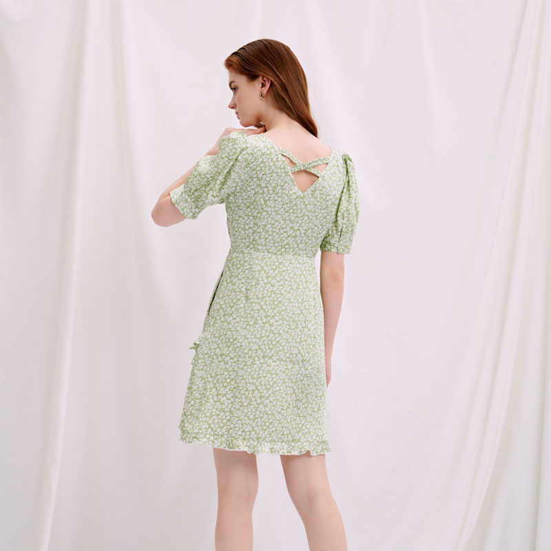 Virginia连衣裙-薄荷印花 | Virginia Dress - Mint Floral商品第4张图片规格展示