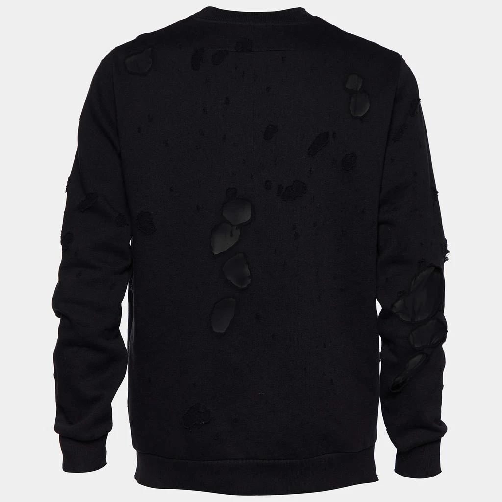 商品[二手商品] Givenchy|Givenchy Black Logo Print Cotton Distressed Crew Neck Sweatshirt M,价格¥1748,第2张图片详细描述