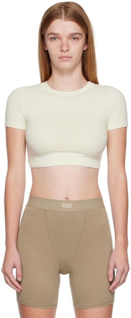 Off-White Cotton Jersey Super Cropped T-Shirt商品第1张图片规格展示
