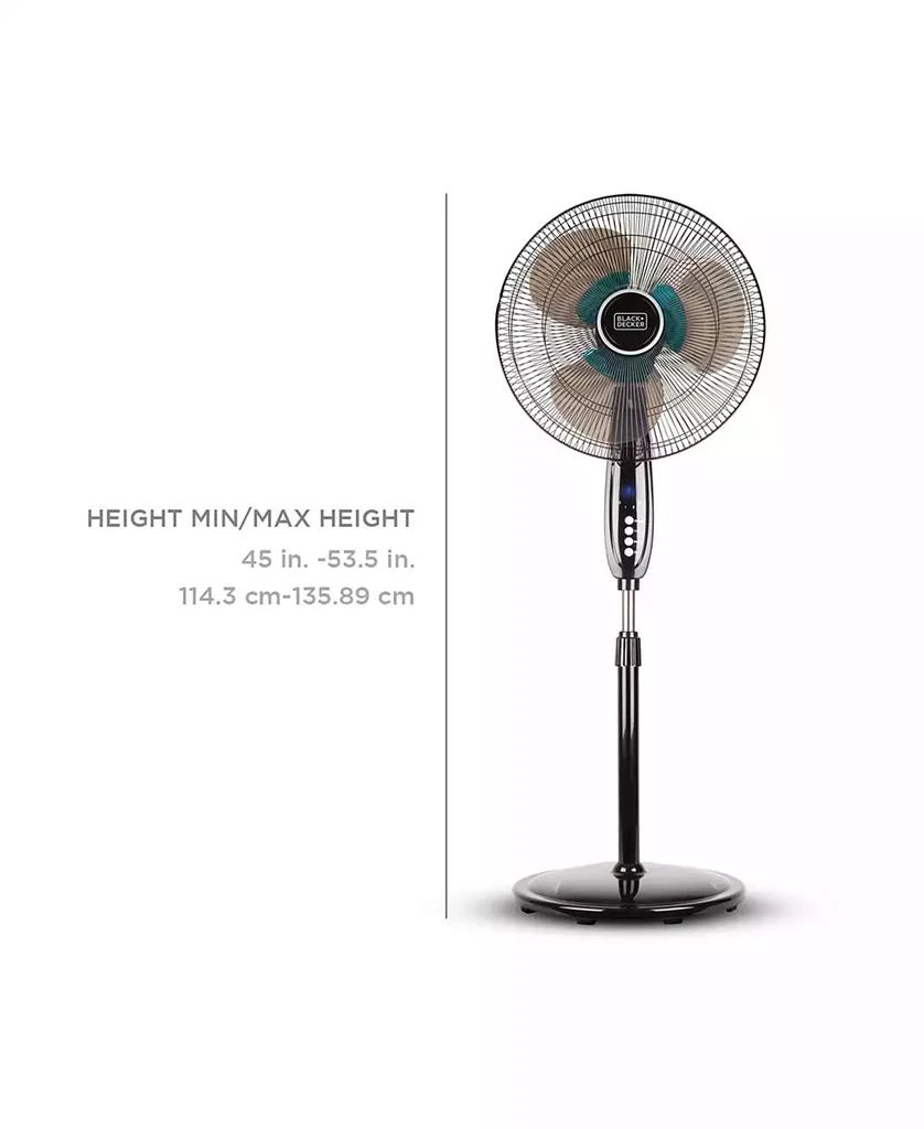 商品Black & Decker|16 in. Dual Blade Stand Fan - Remote, Round Base,价格¥1167,第5张图片详细描述
