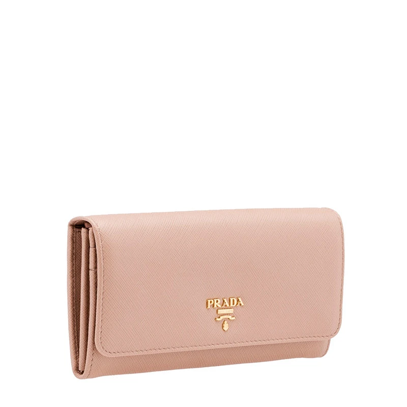 商品Prada|【预售3-7天】普拉达  女士皮粉色皮革金标多隔层长款钱包1MH132_QWA_F0236,价格¥6245,第5张图片详细描述