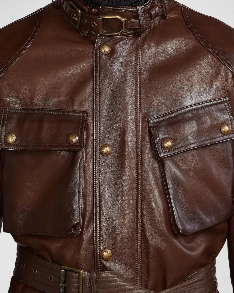 Men's Willis 4-Pocket Belted Leather Jacket 商品