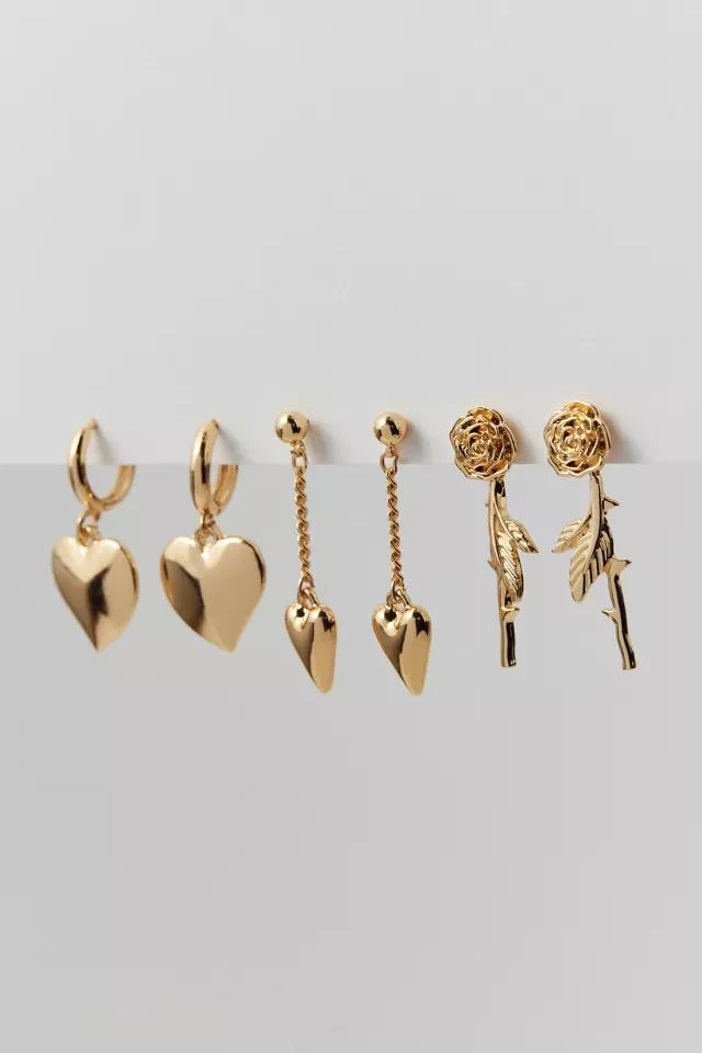 商品Urban Outfitters|Rosette & Heart Charm Earring Set,价格¥75,第3张图片详细描述