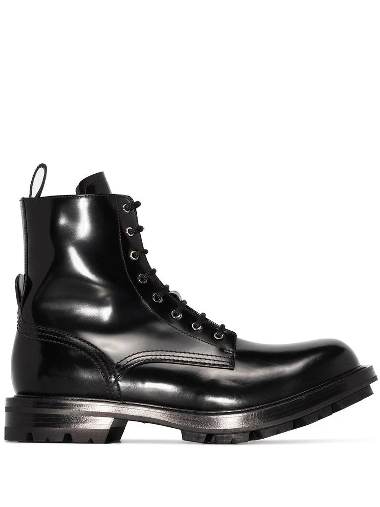 商品Alexander McQueen|ALEXANDER MCQUEEN - Worker Leather Boots,价格¥6414,第1张图片
