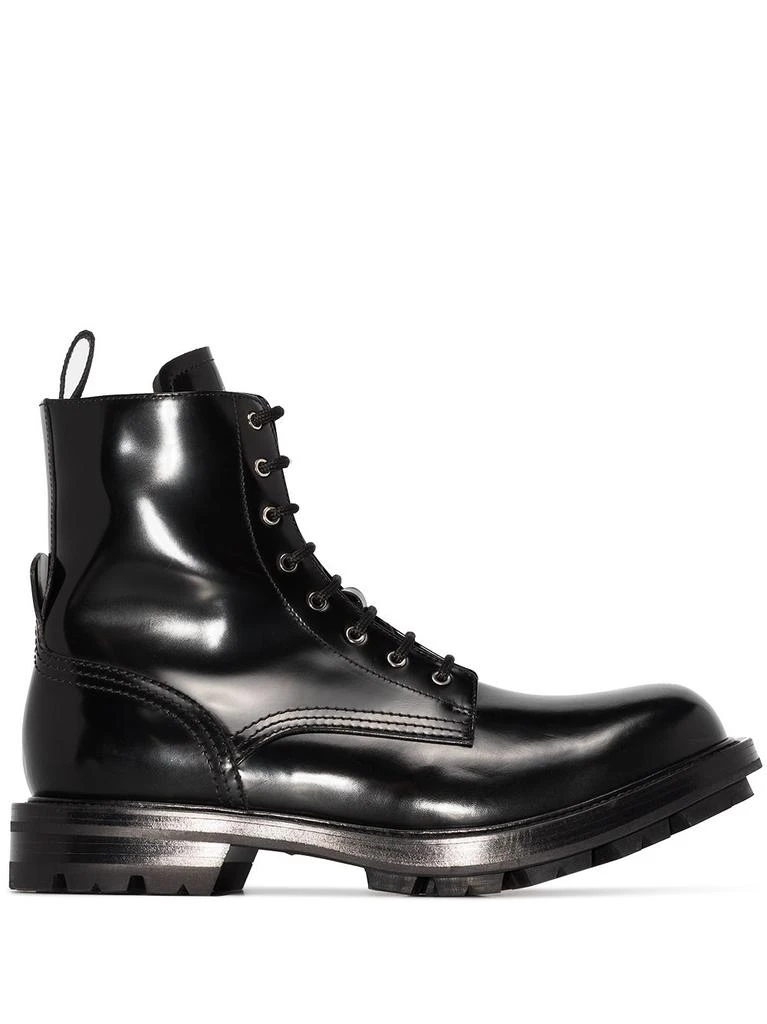 商品Alexander McQueen|ALEXANDER MCQUEEN - Worker Leather Boots,价格¥6454,第1张图片