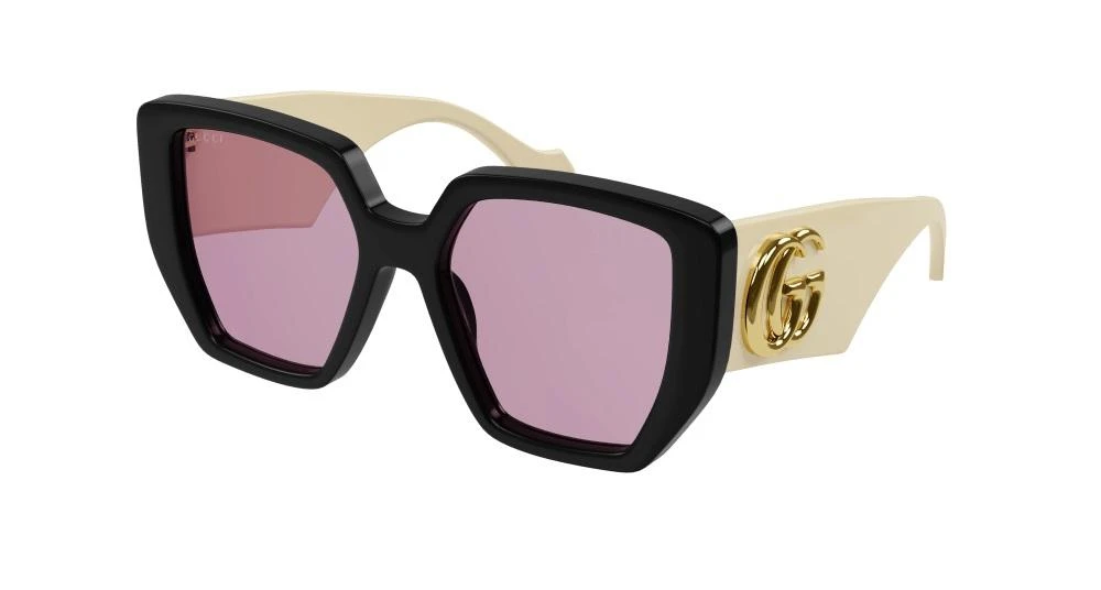 商品Gucci|Gucci Pink Geometric Ladies Sunglasses GG0956S 002,价格¥1713,第1张图片